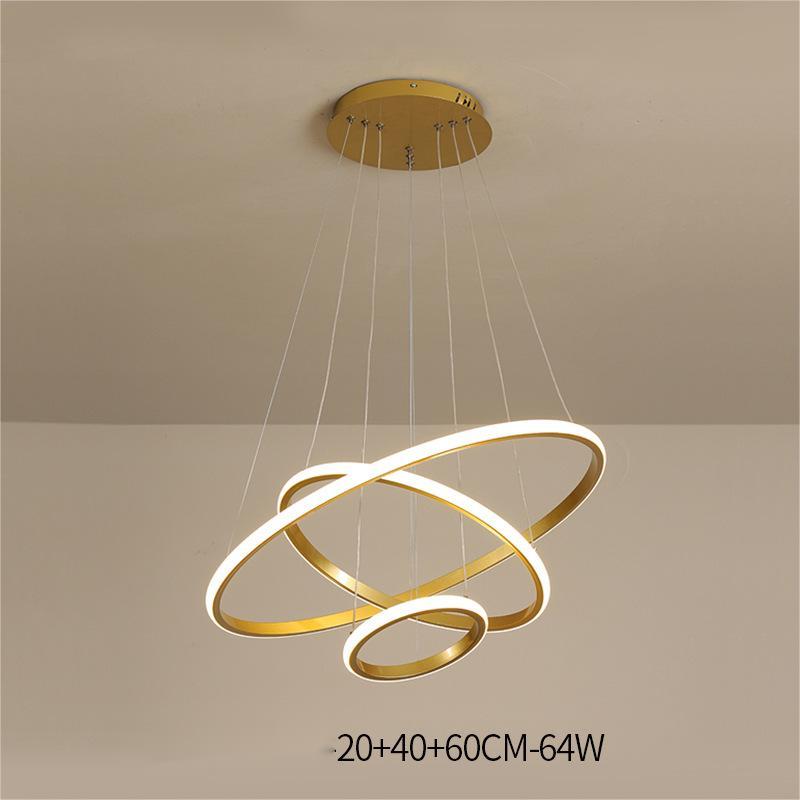 Intelligent Simple Household Iron Chandelier – Bluetooth & App-Controlled LED Lighting for Living & Dining Rooms