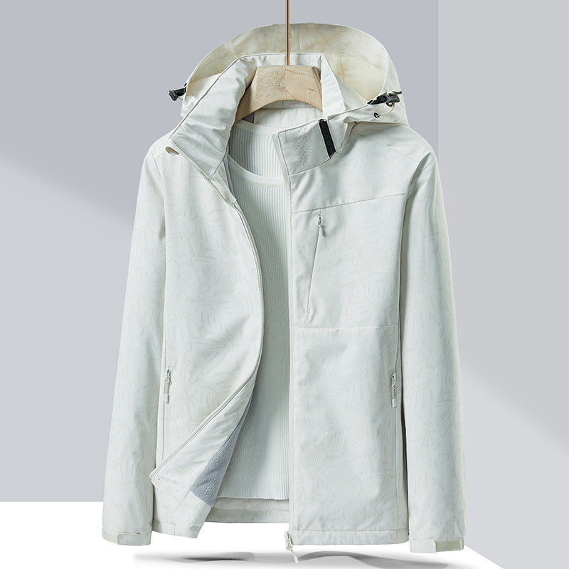 Couple Windproof Single-Layer Jacket & Fleece-Lined Padded Overalls Set