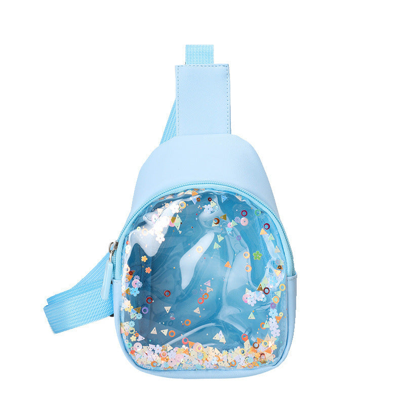Kids' PU Leather Chest Bag – Solid Color, Lightweight & Stylish Shoulder Pack