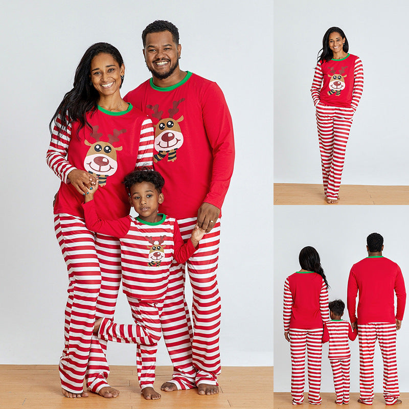 Fashion Printed Long-Sleeved Casual Parent-Child Suit