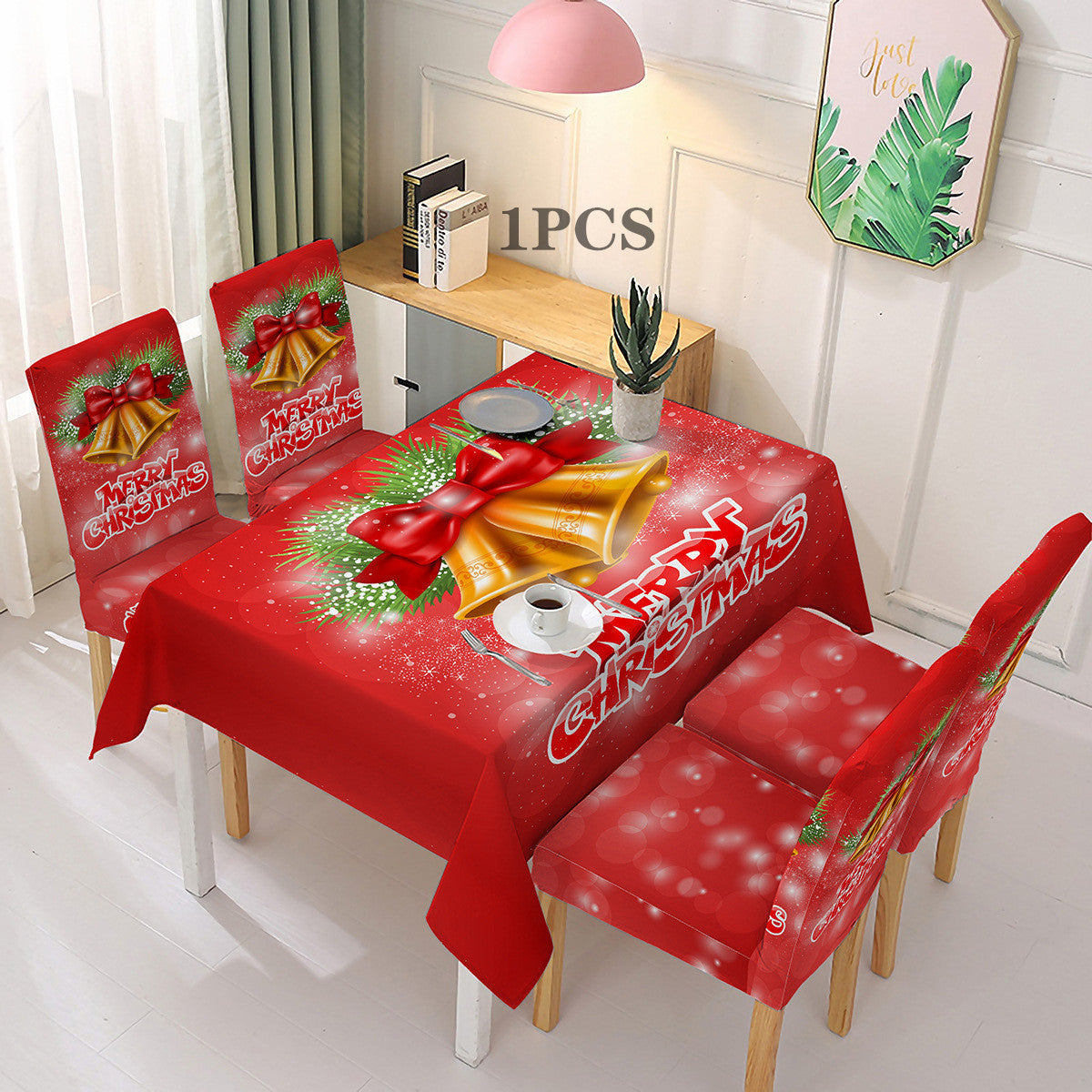 Christmas Printed Chair Cover Festive Decoration Elastic One-piece Absorbent Tablecloth