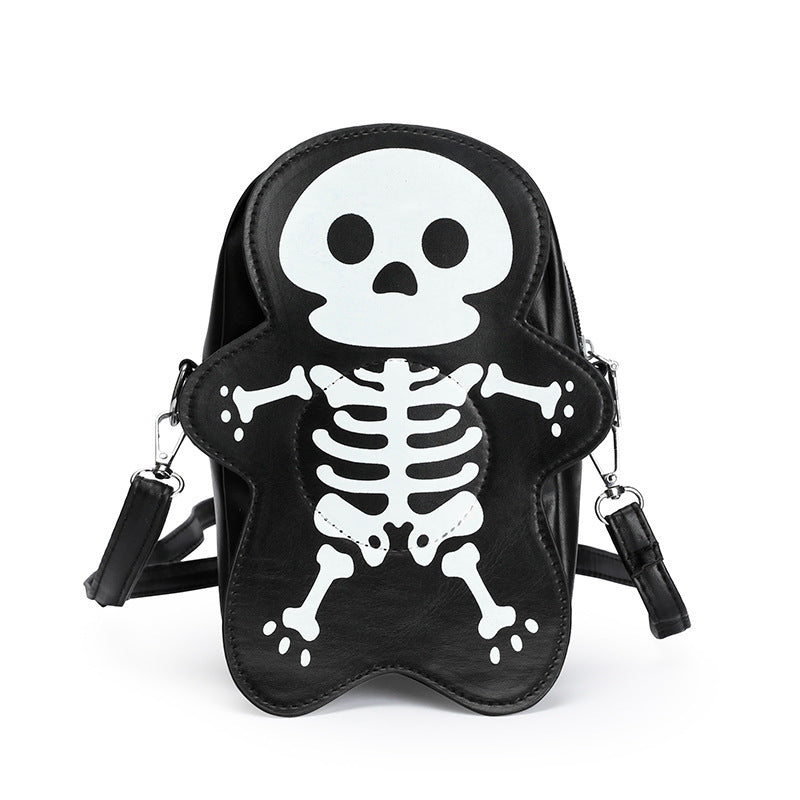 Halloween Skull Crossbody Bag – Cute Small Phone Shoulder Messenger Purse