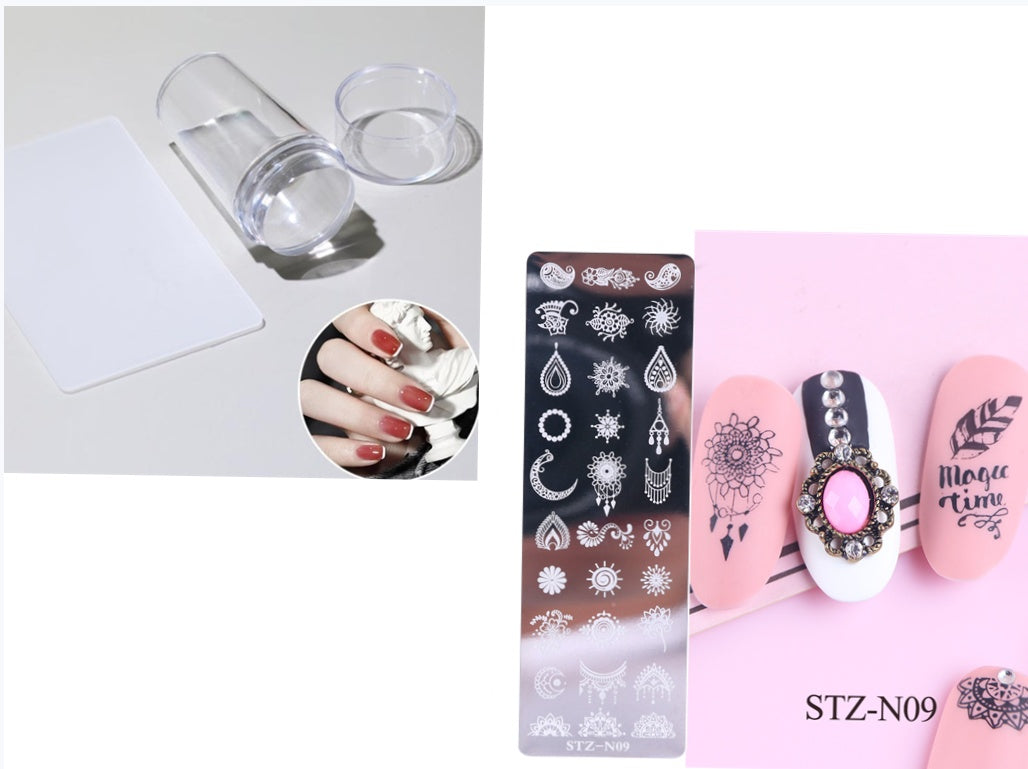 Nail Print Plate – Long Steel Stamping Template for Nail Art