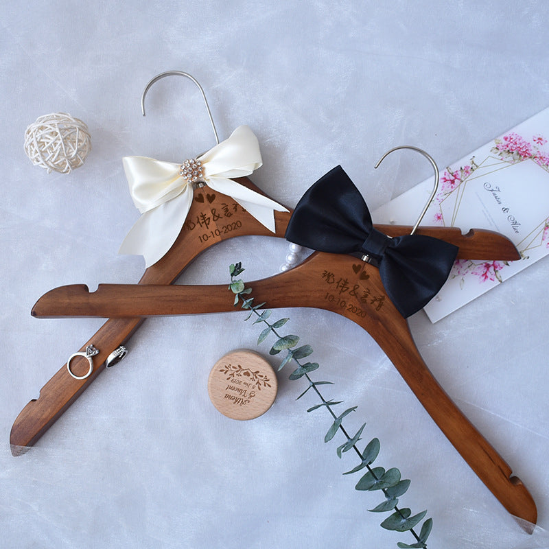 Wedding Hanger High-grade Solid Wood Hanger Bow
