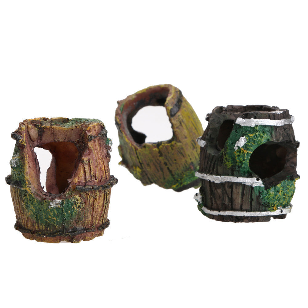 Fish Tank Landscaping Decoration Aquarium Mini Hiding Cave Through Porous Mini Small Bucket