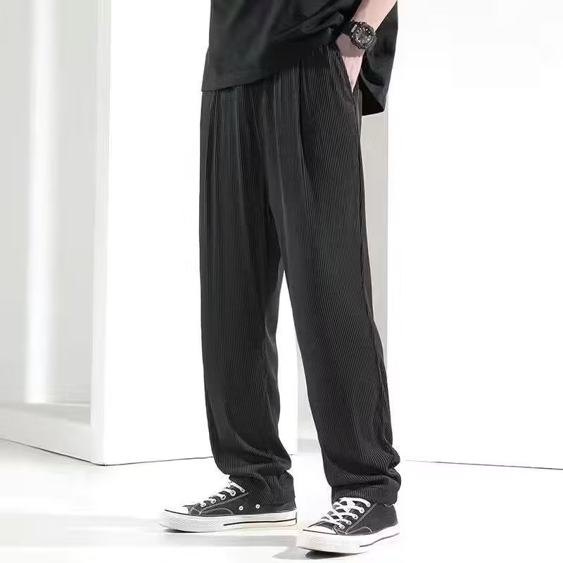 Men’s Loose Plus Size Draped Silky Air-Con Pants