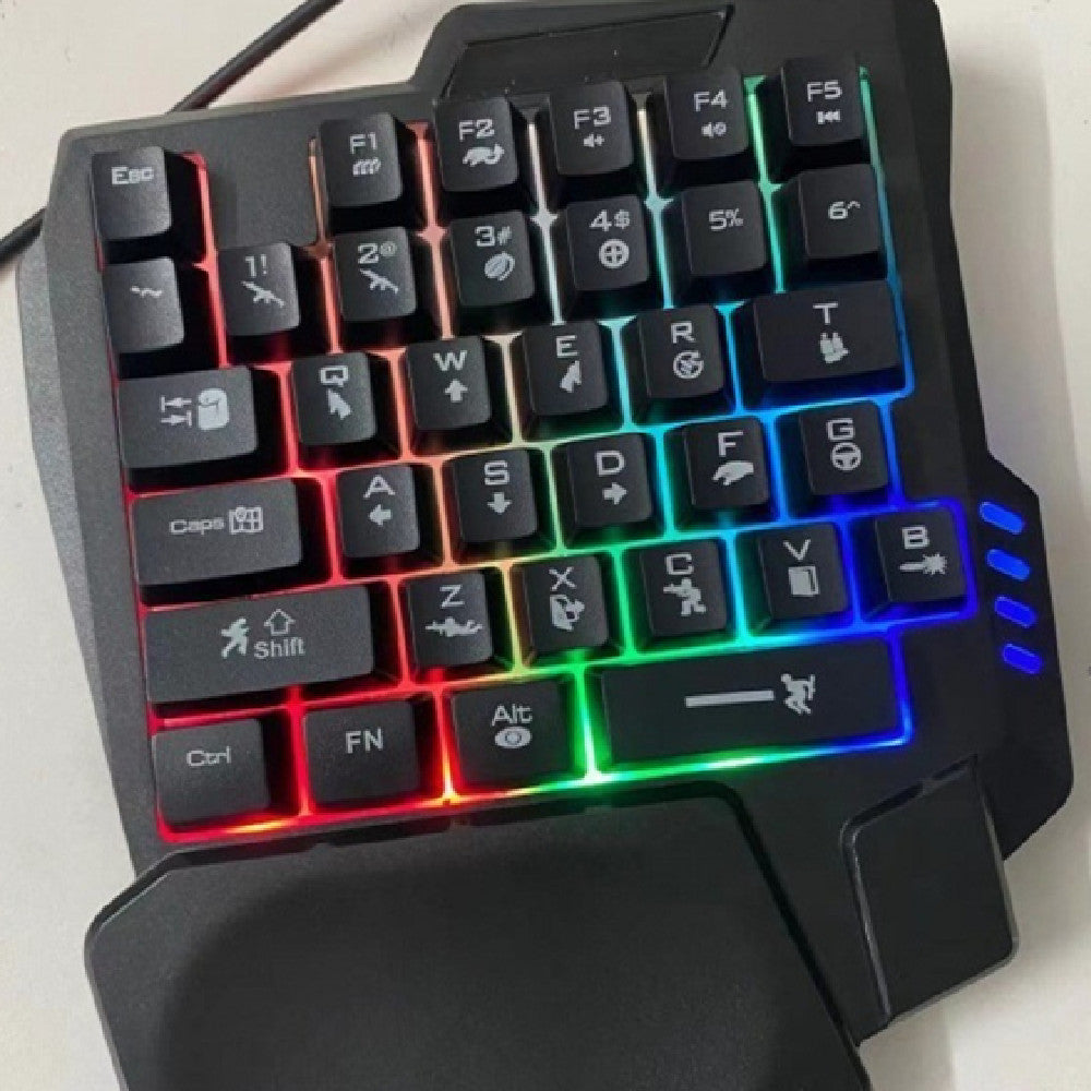 Single-Handed Mechanical Keyboard & Mouse Combo – Gaming Set