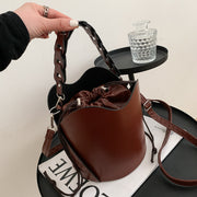 Autumn And Winter New Trendy Fashion Simple Bag Texture One-shoulder Diagonal Bucket Bag