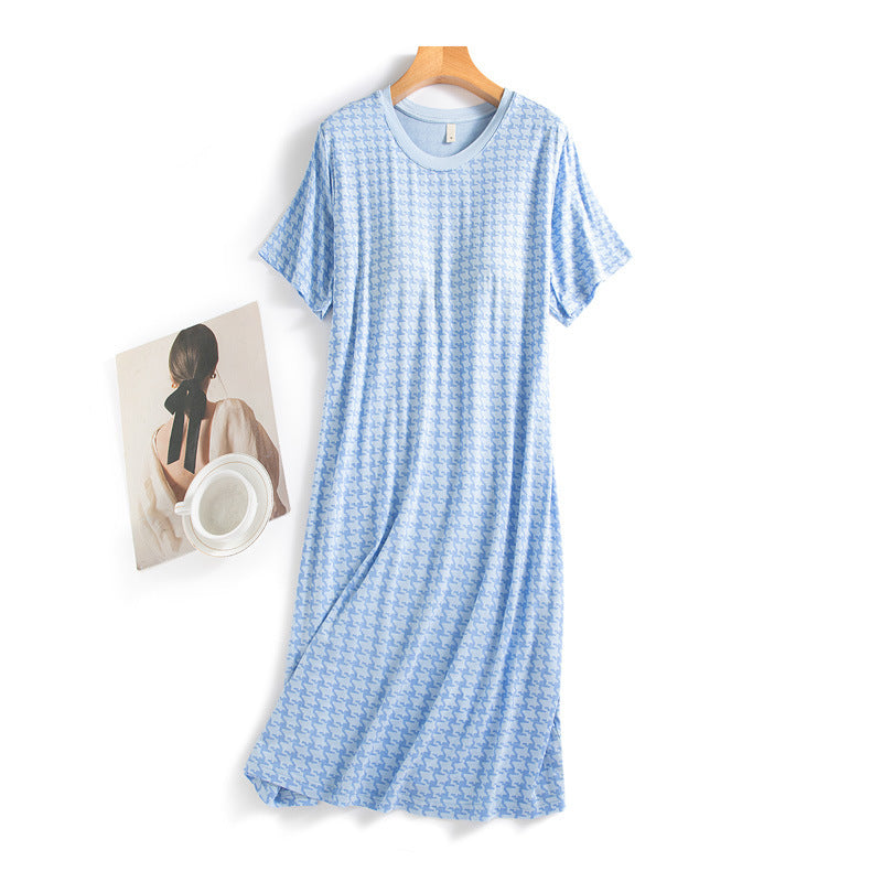 Ladies Belt Chest Pad Cup Loose-fitting Loungewear Nightdress