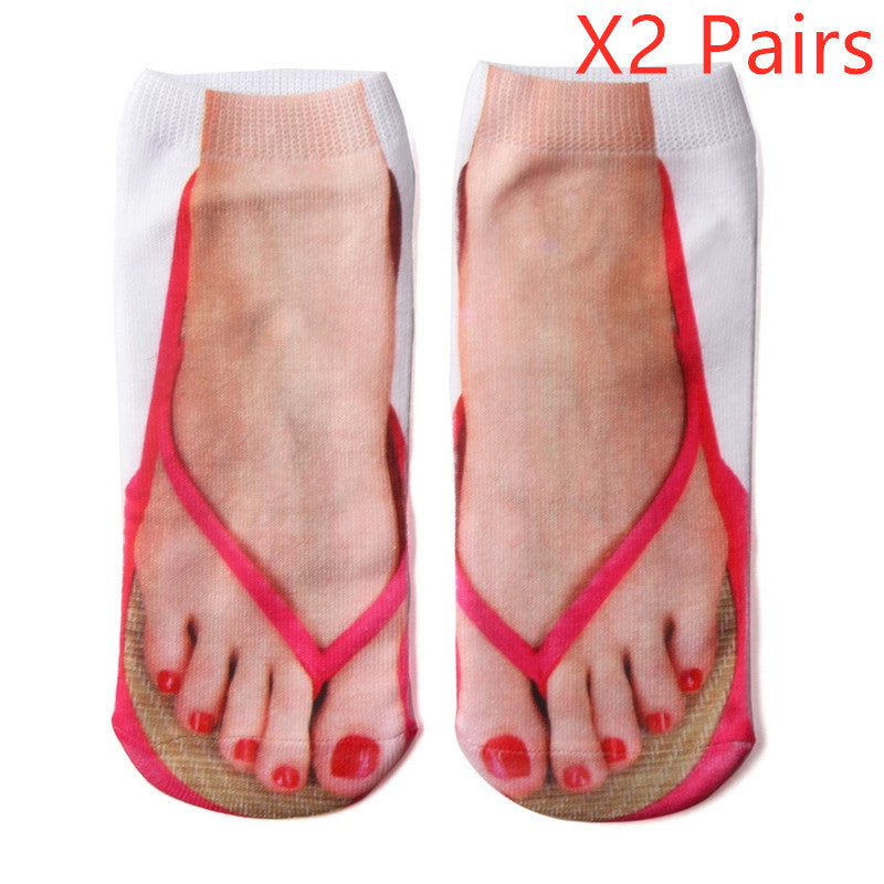3D Printed Cartoon Flip Flop Socks for Couples