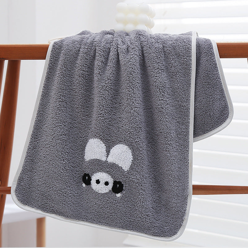 Cute Animal Cartoon Men And Women Household Korean Gifts Coral Fleece Bath Towel