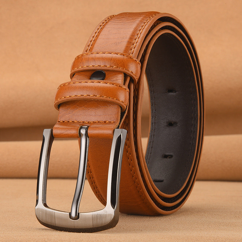 Men's Cowhide Pin Buckle Belt – Business & Leisure