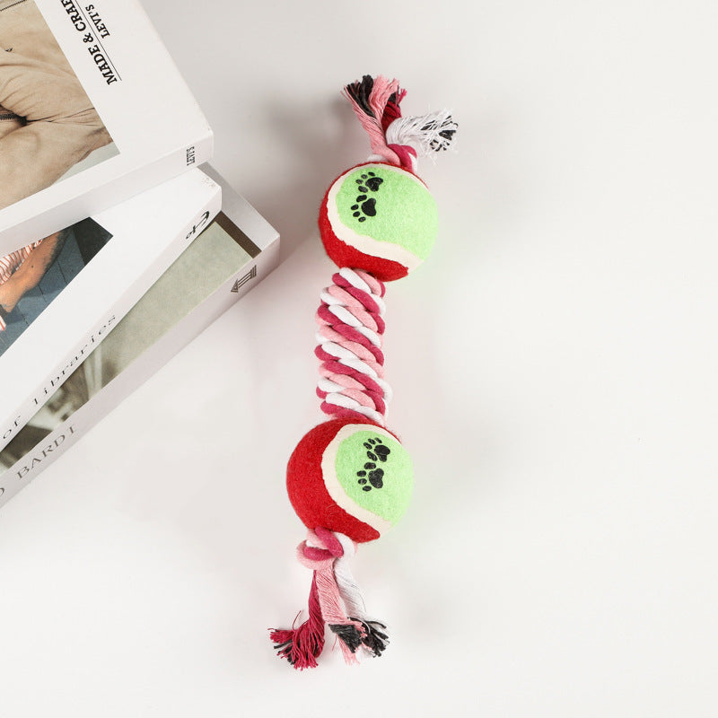 Large And Medium Puppy Relieving Stuffy Bite-resistant Molar With Tennis Cotton String