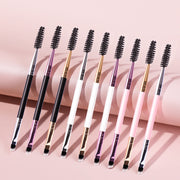Stainless Steel Spiral Angled Double Ended Eyebrow Brush