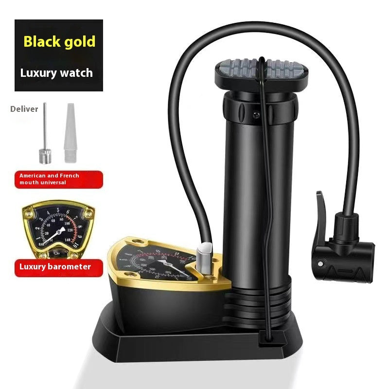 Foot Tire Pump for Bicycles – Single & Double Cylinder Options with High-Pressure Ball Needle and Pressure Gauge