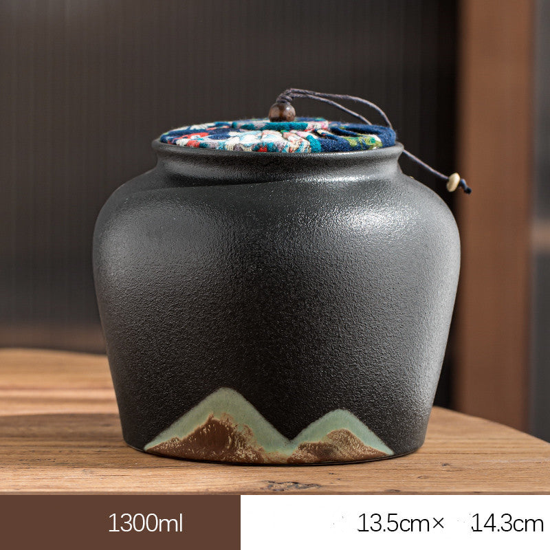 Home Large Sealed Ceramic Tea Storage Jar