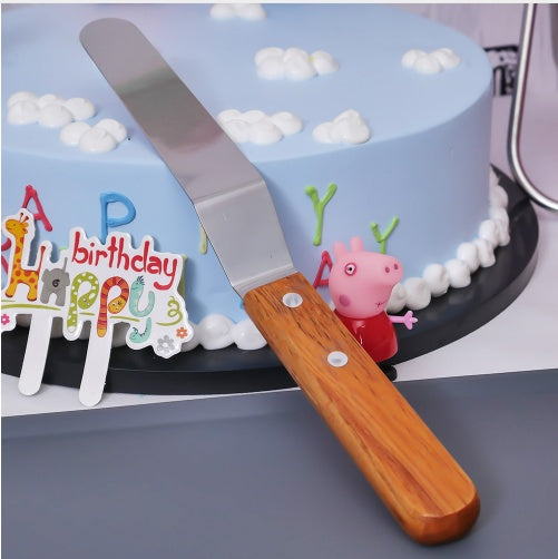10-Inch Stainless Steel Cake Spatula with Wooden Handle – Icing, Spreading, and Smoothing Tool