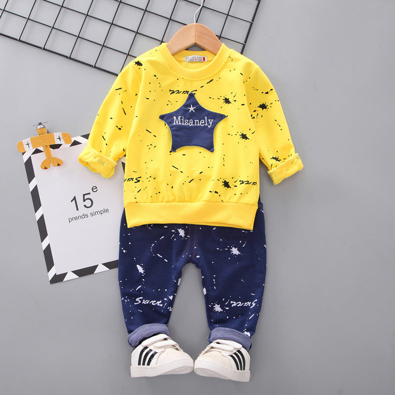 Boys' Cotton Lacquered Star Long-Sleeve Suit
