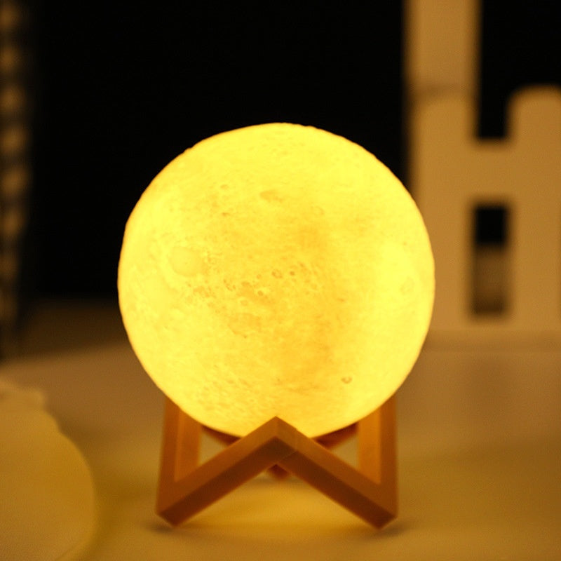 Diy Bedroom Bedside Rechargeable Moon Light Soft Without Eye Damage Small Night Lamp