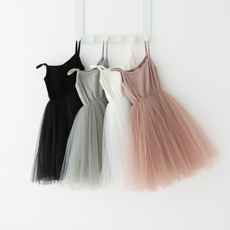 Girls Princess Pleated Suspender Dress Pure Cotton Deluxe