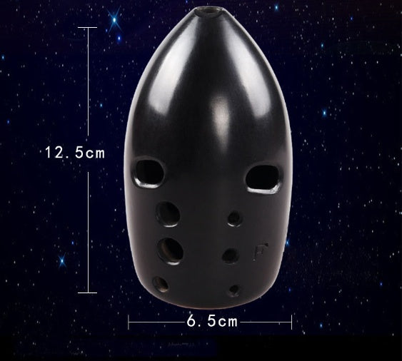Pure Black 10-Hole Black Pottery Chinese Ocarina Flute