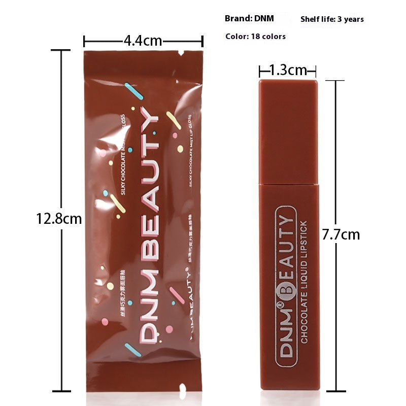 Silky No Stain On Cup Chocolate Lip Lacquer Long-lasting Matte Waterproof