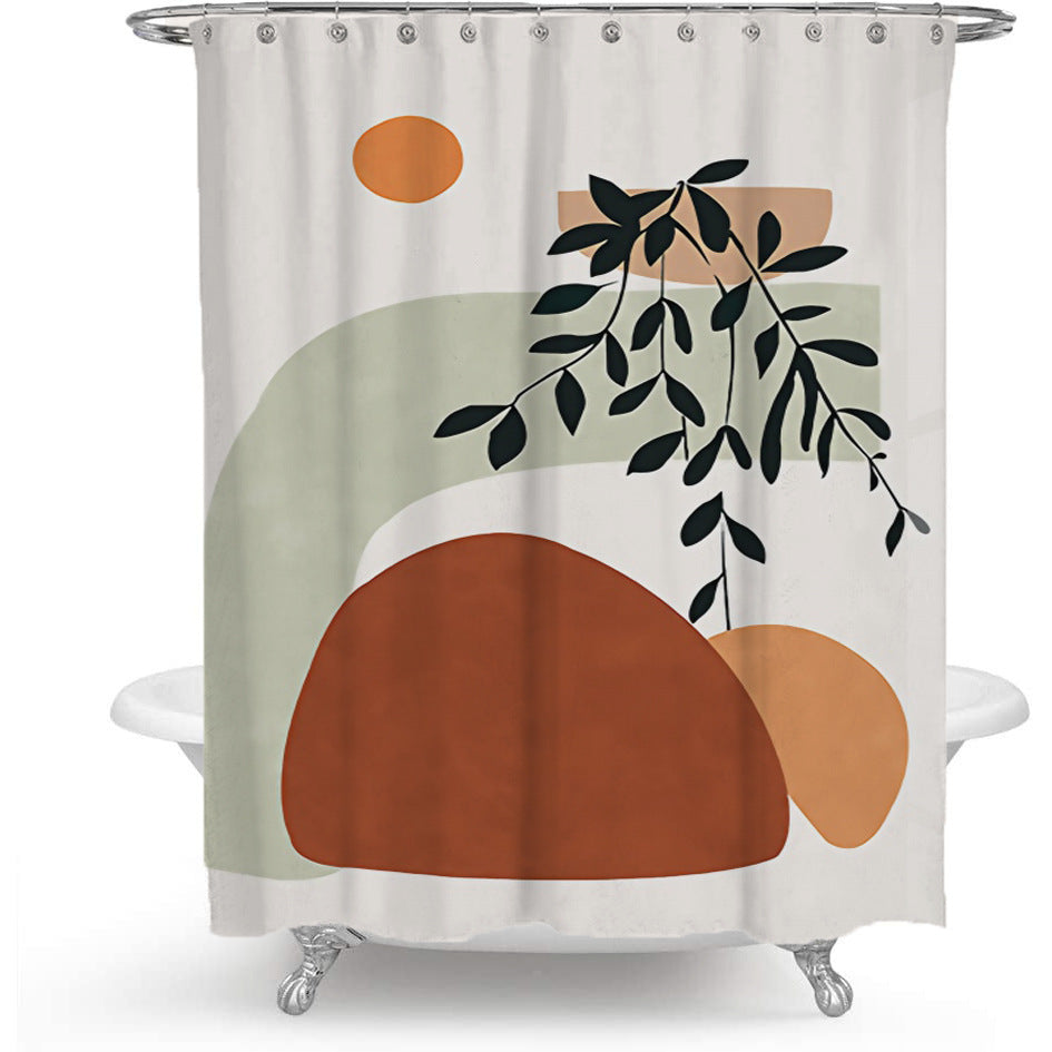 Simple Geometric Waterproof Polyester Shower Curtain – Bathroom Decor