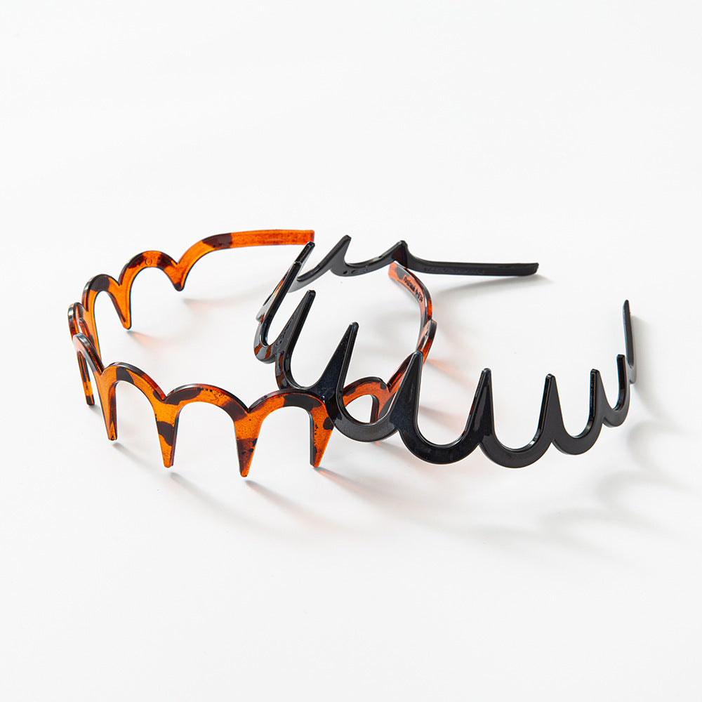 Headdress Wave Face Wash Toothed Non-slip Headband Unisex Hairpin Barrettes