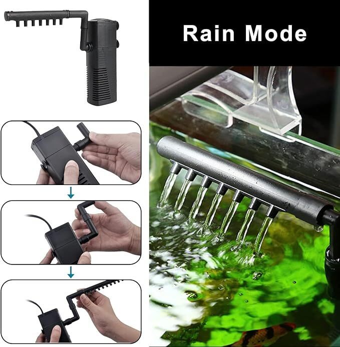 3 In1 Aquarium Fish Tank Filter Water Internal Purifier Filter Oxygen UK