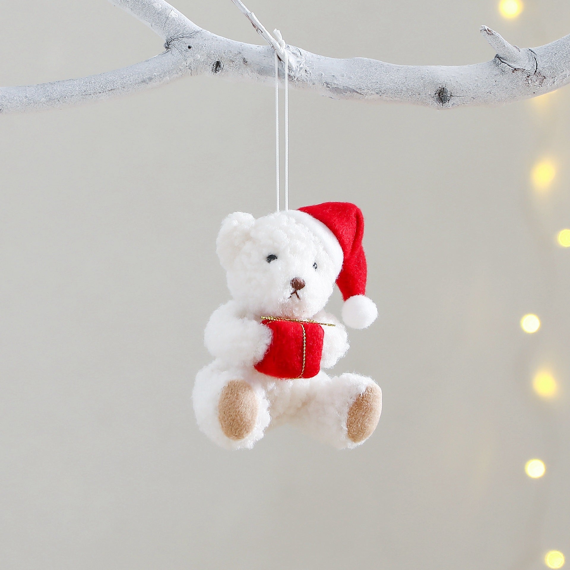 Red Christmas Hat Cute Bear Ornaments