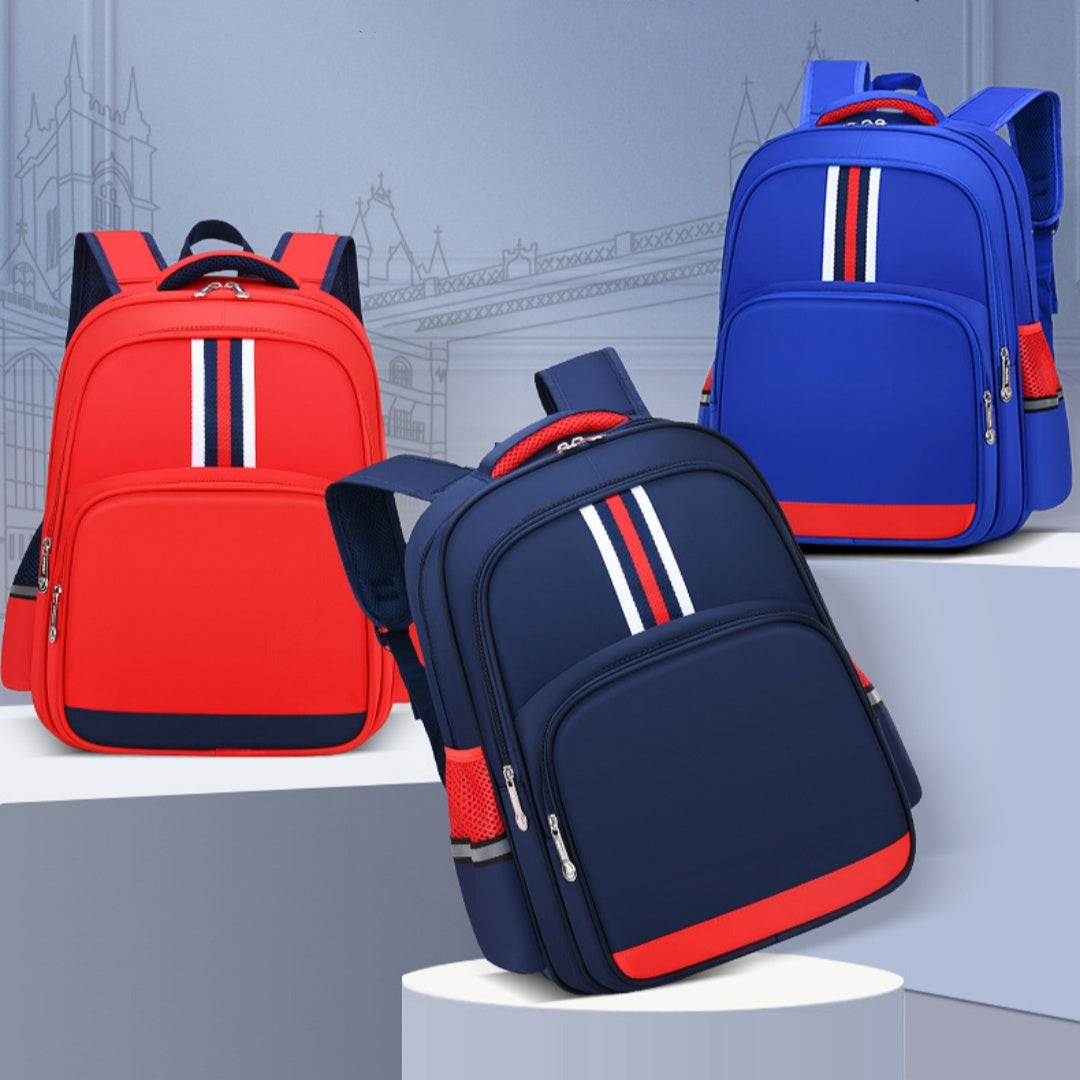 Kids Unisex Classic Durable Nylon Backpacks Set Solid Color