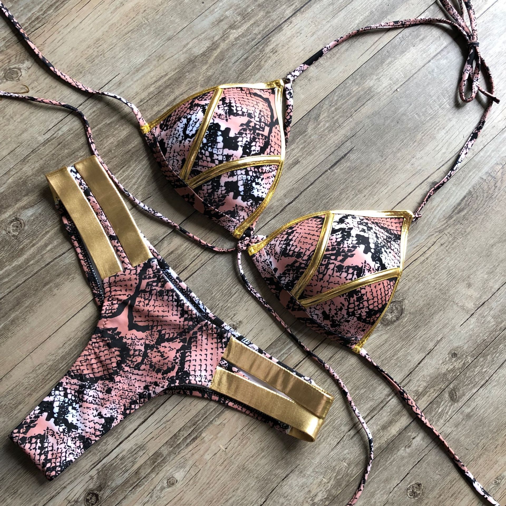 Women’s Shimmer Bikini Set – Bronzing Fabric