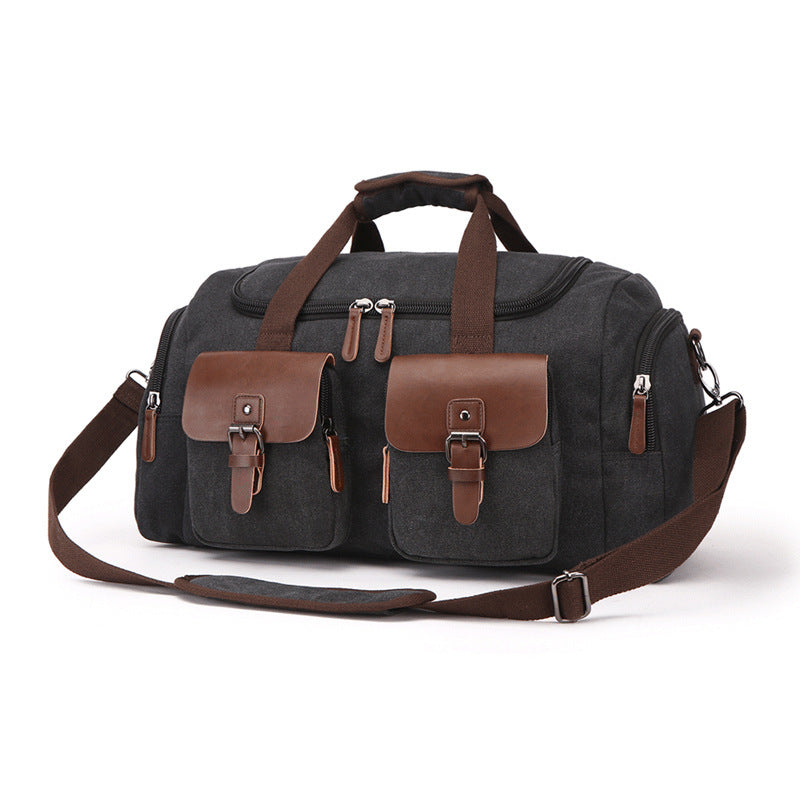 Unisex Canvas Shoulder Tote Bag Solid Color Travel Everyday