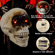Animated Floating Skeleton Decoration – Realistic Skull Head with Scary Sound
