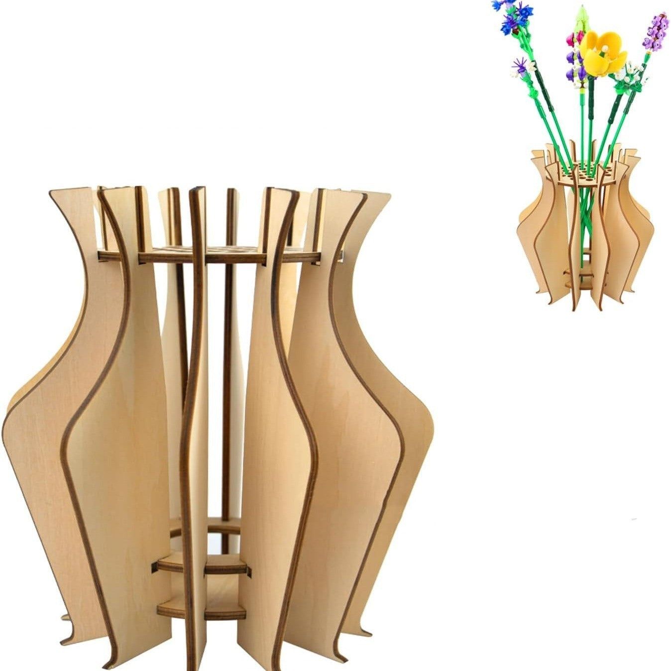 Wooden Puzzle Vase Home