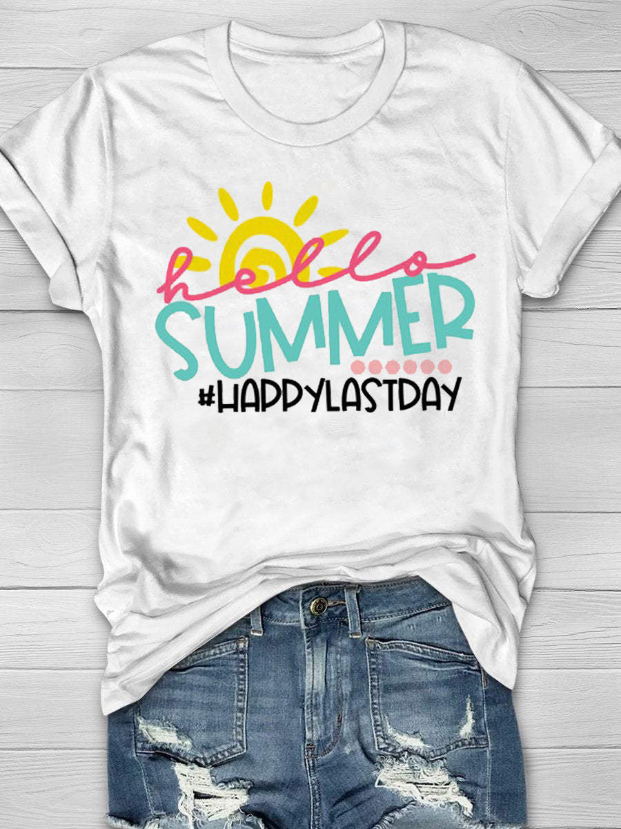 Printed Street Short Sleeve Sports T-shirt For Women