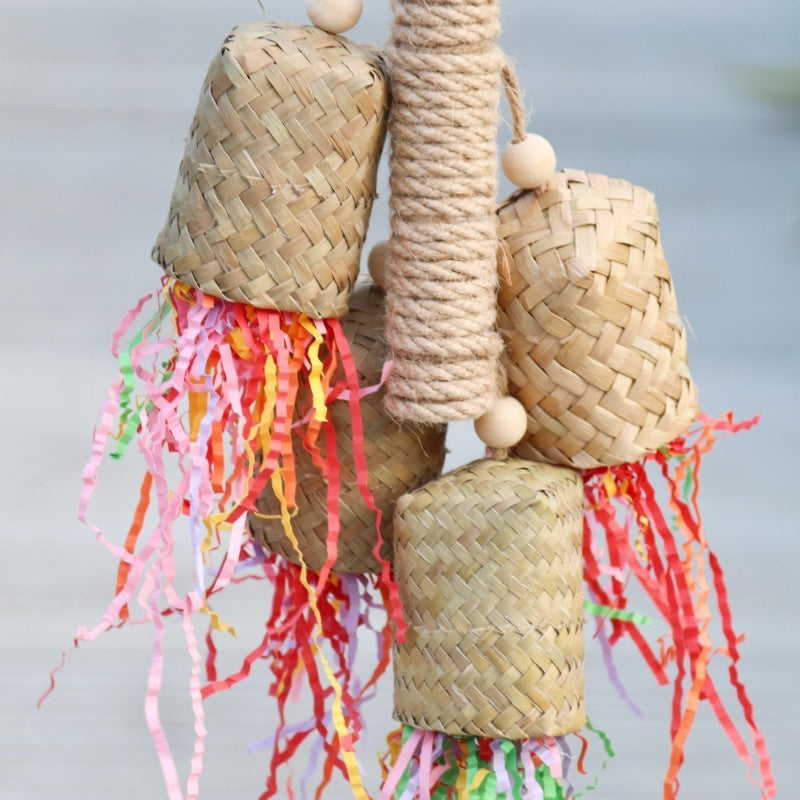 Colorful Shredded Paper Biting Bird Toy