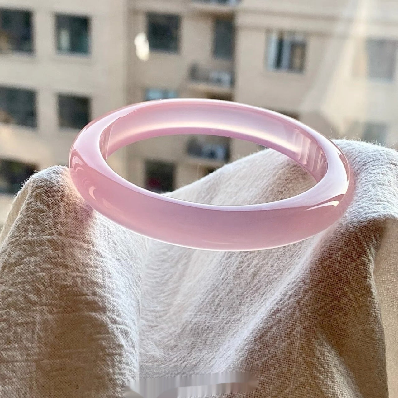 Natural Agate Cherry Blossom Powder Jade Bracelet