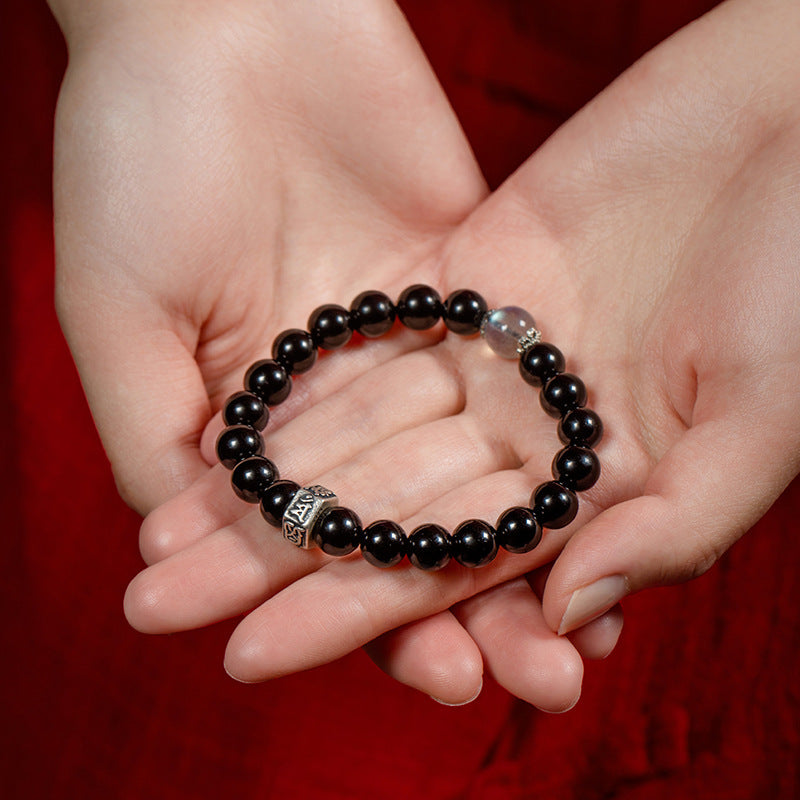 Old Pit Material Obsidian 8mm Bracelet