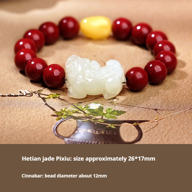 Hetian Jade Bracelet Black And Red Ropes Women
