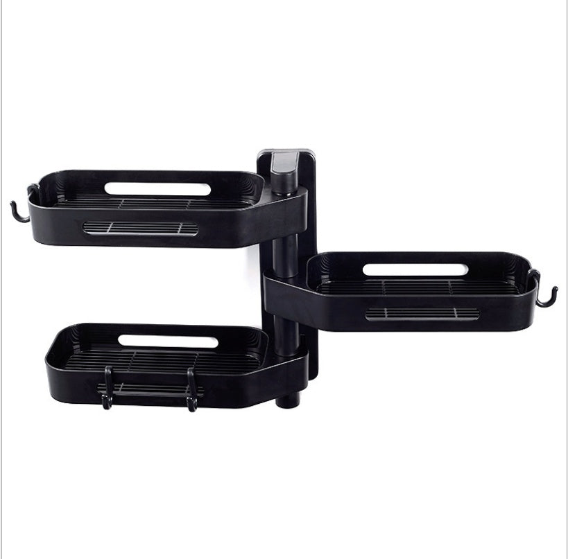 Rotating Wall-Mounted Storage Box – Punch-Free Plastic Organizer for Kitchen & Bathroom