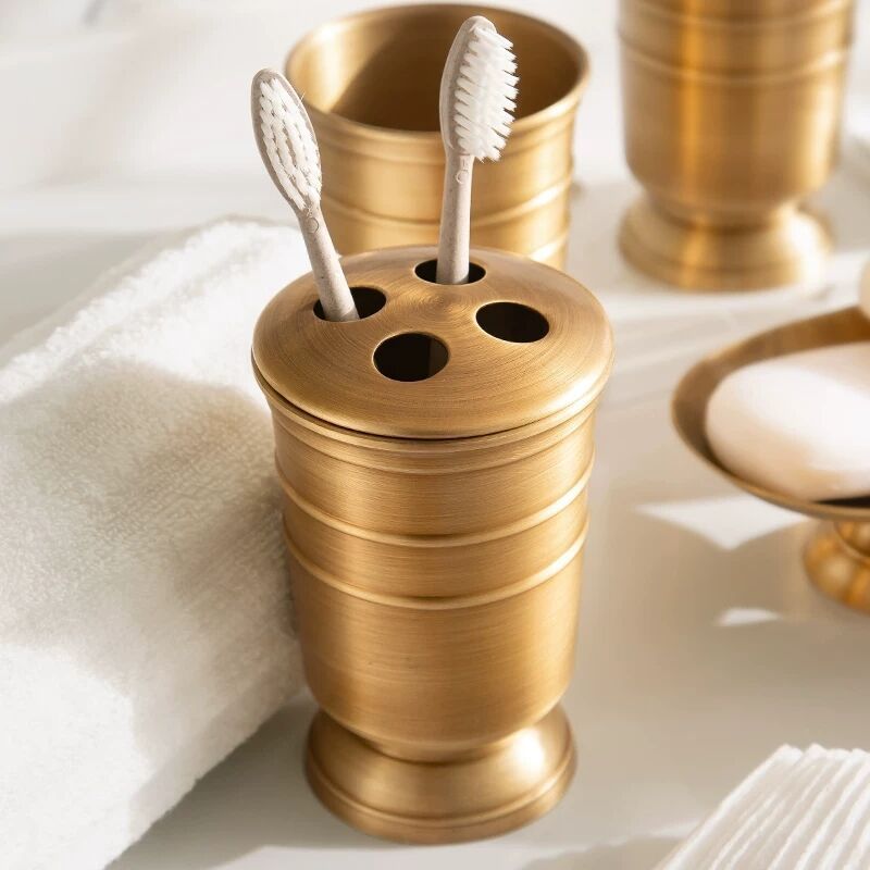Bronze Bathroom Accessories Set – 6-Piece Countertop Vanity Collection