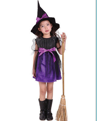 Children’s Halloween Witch Costume Dress with Hat