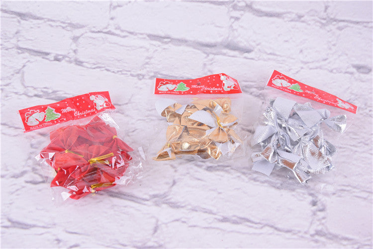 6cm Red Simple Small Flocking Christmas Bow