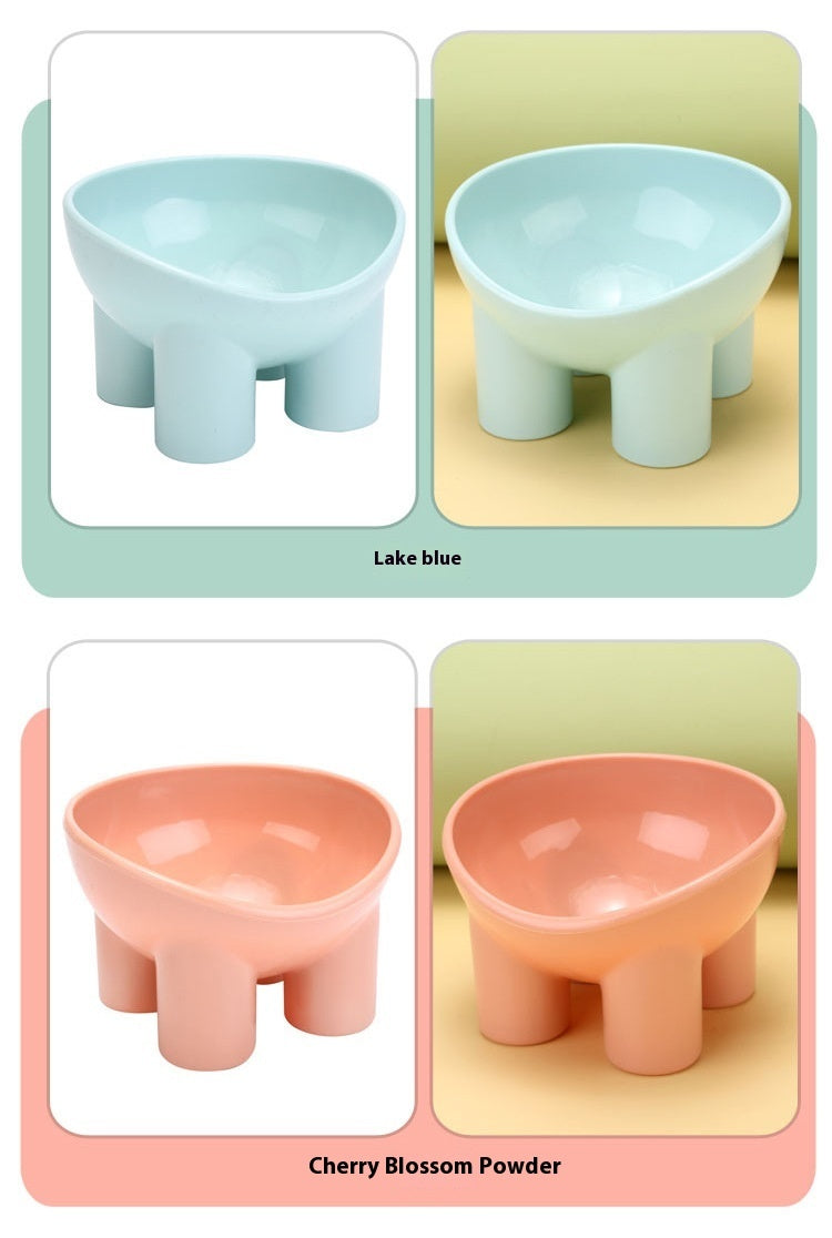 Pet Bowl Cute Cat Basin Double Bowl Neck Protection High Leg Anti-tumble
