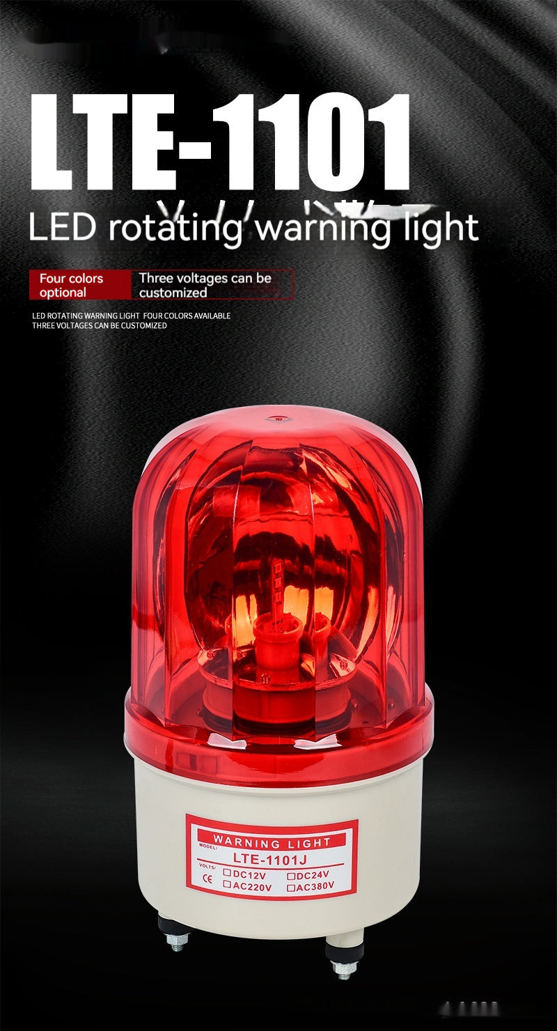 Warning Light LTE-1101J – Sound & Light Alarm with Rotation, Red/Yellow/Green