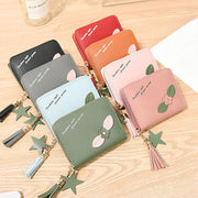 Women's Floral PU Leather Zipper Purse Mini Compact