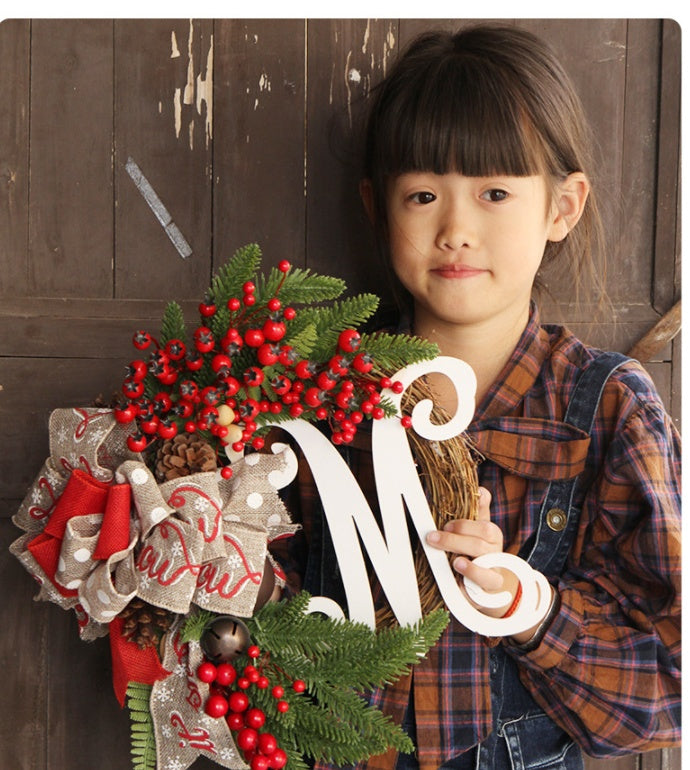 Christmas Letter Wreath Door Hanging Decoration