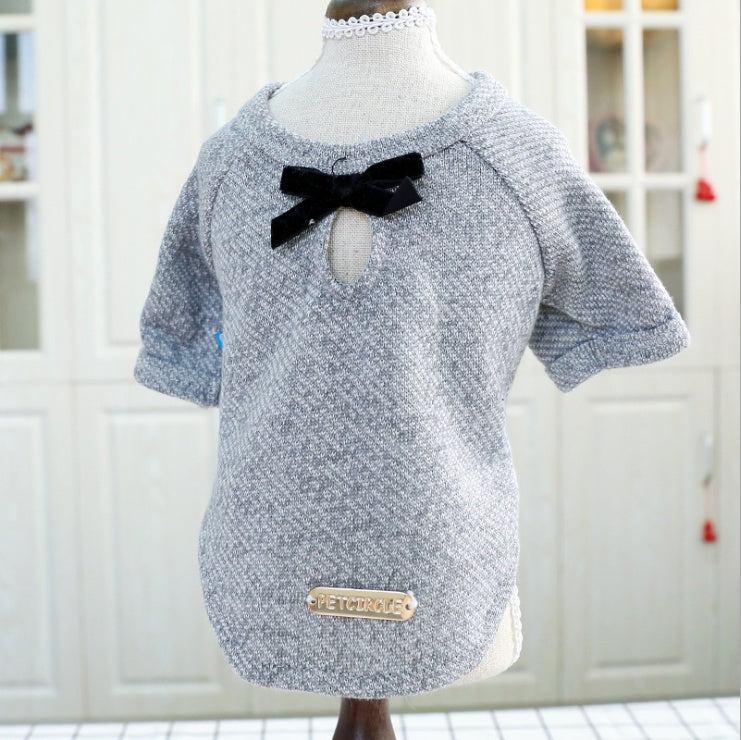 Pet Dog Clothes Cotton Cute Bow Tie T-shirt Clothing