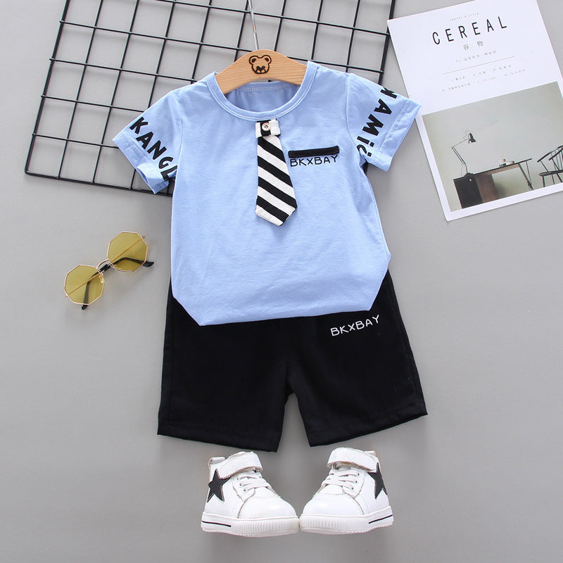 Two-Piece Baby Short Sleeve T-Shirt Set – Casual Summer Outfit